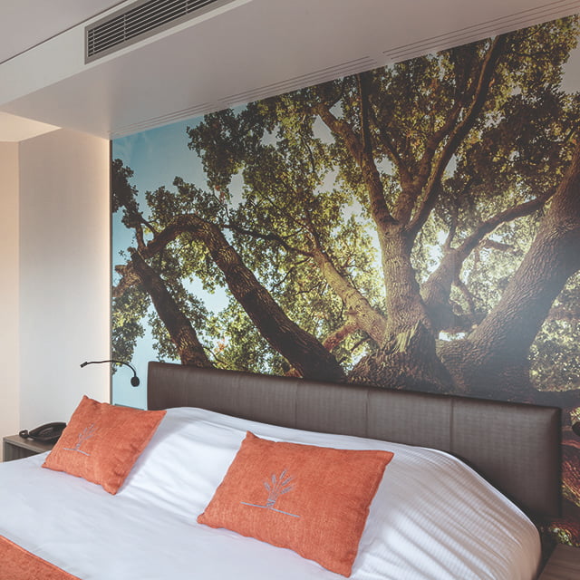 Clicwall wall panels in hotel room